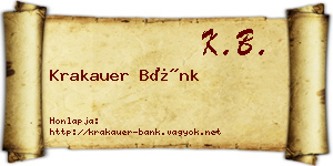 Krakauer Bánk névjegykártya